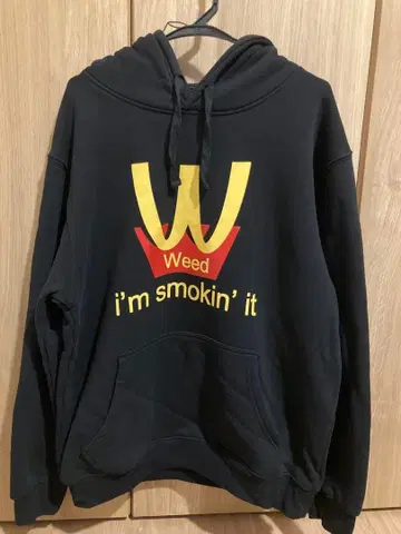 Weed i'm smokin' it 맥도날드 패러디 후드티 L 블랙