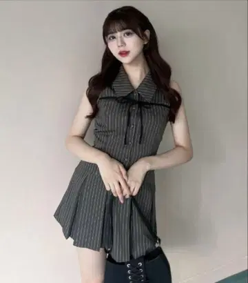 OLIVE des OLIVE 슬리브리스 셔츠 미니 원피스