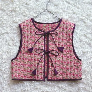 퀼트 베스트 ROSE BUD 로즈버드 리버서블 인도 면 꽃무늬