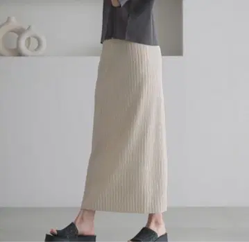 LOWRYSFARM 자카드 플리츠 스커트 아이보리