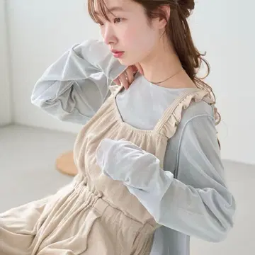 Kastane 백 오픈 튤 TEE Blue