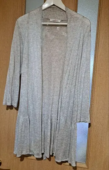 새상품급 2 갤러리 비스콘티 롱 가디건 그레이 7부 소매 게재 M