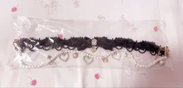 LIZLISA 목걸이 부착 사다리 레이스 초커 블랙