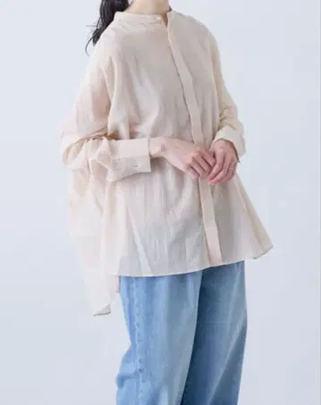 카구레 백 턱 와이드 셔츠 핑크