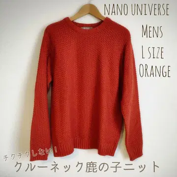 nano universe 턱 사슴 무늬 크루넥 니트 남성용 L 사이즈