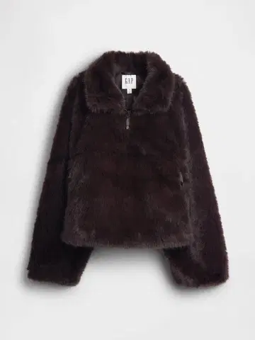 GAP x Sandy Liang 비건 퍼 하프 지퍼 풀오버
