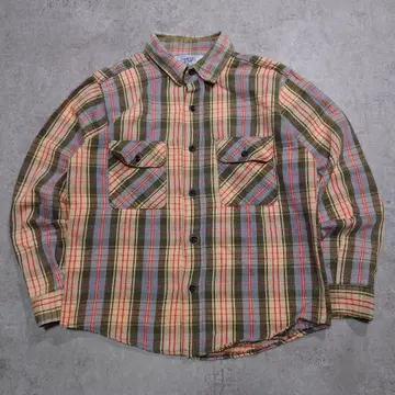 80s 파이브 브라더 체크 플란넬 셔츠 USA XL