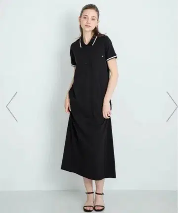 블랙 반팔 폴로 셔츠 원피스