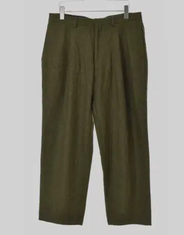 [ 레어 ] 이트우츠 두꺼운 원단 울 팬츠 그린 와이드 팬츠 카키
