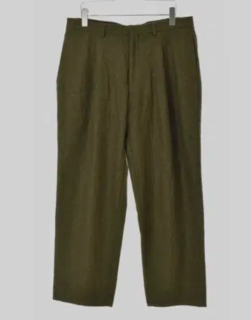 [ 레어 ] 이트우츠 두꺼운 원단 울 팬츠 그린 와이드 팬츠 카키