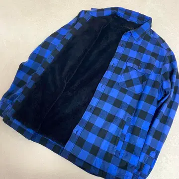 새상품급 UNIQLO 플란넬 보아 안감 버팔로 자켓 블루 3XL