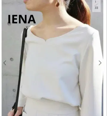 택 포함 새상품 이에나 IENA 라이트W 크로스 백리본 블라우스 셔츠