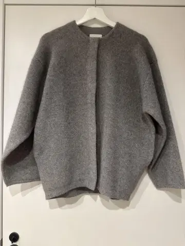 Loungedress 라운지 드레스 노카라 접결 니트 코트 가디건