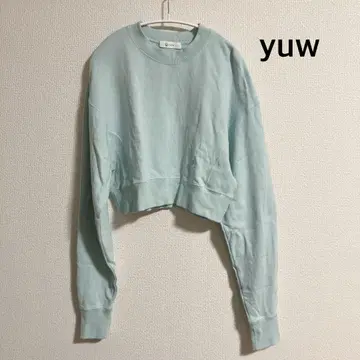로리즈팜 yuw 크롭 맨투맨 쭈리 블루 새상품급