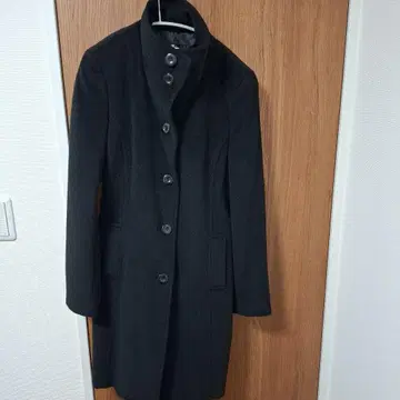 블랙 체스터 코트 허리 벨트 포함 새상품급