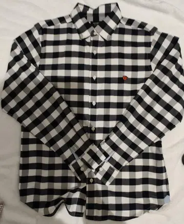 BEAMS HEART 깅엄 체크 긴팔 셔츠 L