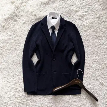 [ 새상품급 ] LARDINI 네이비 울 니트 자켓 사이즈 M