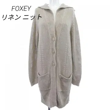 FOXEY 폭시 린넨 니트 롱 가디건 35497