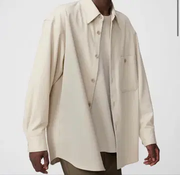 트윌 워크 오버사이즈 셔츠 UNIQLO U 긴팔 셔츠 S 내추럴