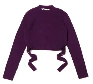 [새상품급] ANNA SUI NYC 니트 크롭 기장 퍼플