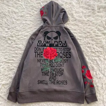 PANDIESTA B/W -PDJ 자수 풀 집업 후드티 라이더
