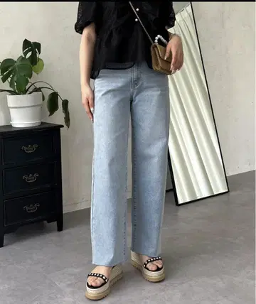 스트레치 슬림 스트레이트 데님