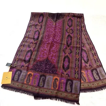 [ 새상품 ] ETRO 에트로 스톨 스카프 페이즐리 무늬 울 실크