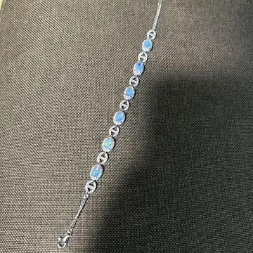 파란색 오팔 실버 925 팔찌