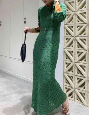 Ameri VINTAGECROCHET RAGLAN LONG DRESS