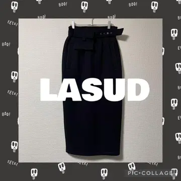 새상품 LASUD 본딩 롱 타이트 스커트 사이즈 F 블랙 야마다야