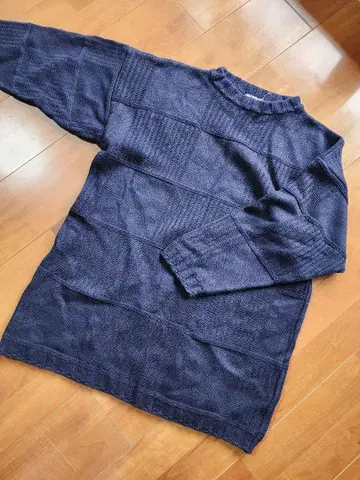 바니스뉴욕 면 니트 스웨터 네이비