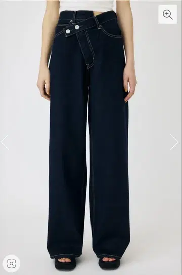 moussy 크로스 허리 와이드 스트레이트