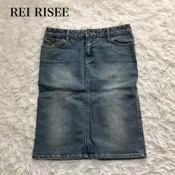 REI RISEE 데님 타이트 스커트 슬릿 사다리꼴 캐주얼 워셔블