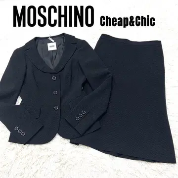 새상품급 MOSCHINO 모스키노 도트 무늬 셋업 수트 블랙