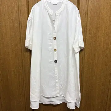 화이트 밴드 카라 셔츠 원피스