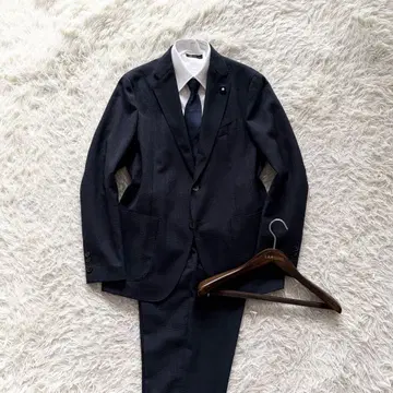 [ 23년 모델 ] LARDINI 이지 신규 로고 네이비 울 수트 50