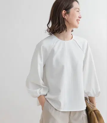DOORS 카르제 볼륨 슬리브 블라우스 화이트