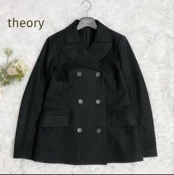 새상품급 theory 캐시미어 블렌드 P 코트 블랙 사이즈 M