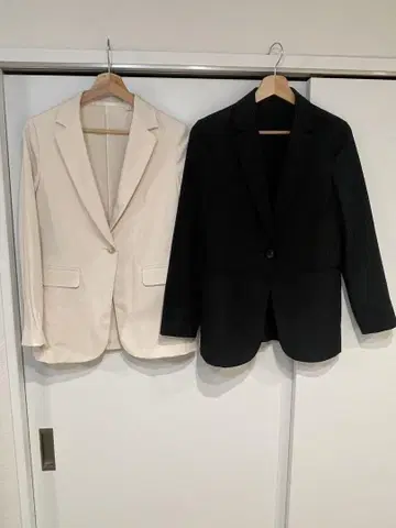 [ UNIQLO 여성용 자켓 S사이즈 / 아이보리 x 블랙 ]