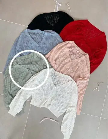 MAJESTIC LEGON 리본 시스루 니트 가디건 [미도리] 가격 인하