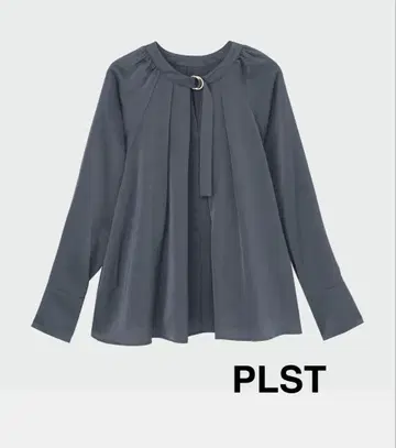 PLST 새틴 D링 턱 2WAY 블라우스
