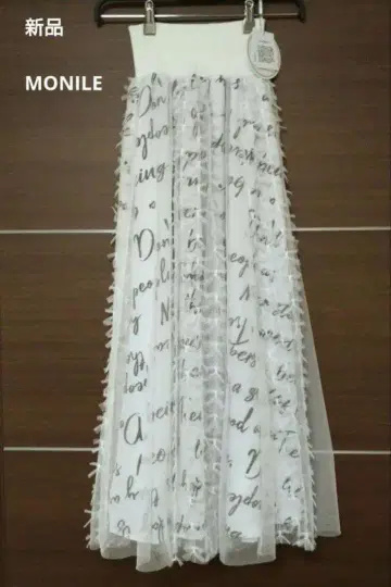 새상품 MONILE 모니레 리본 튤 레이어드 스커트 화이트