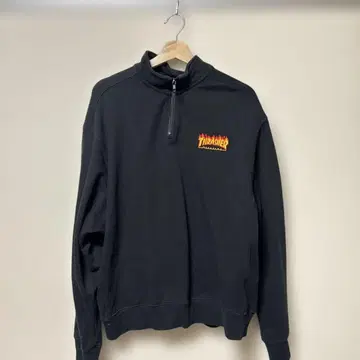 Thrasher 하프 지퍼 맨투맨 블랙 XL
