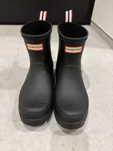 HUNTER 블랙 숏 레인부츠