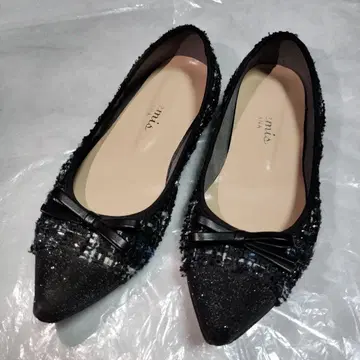 다이애나 발가락 글리터 리본 플랫 신발 24.5cm