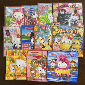 미사용 산리오 지역 한정 키티 손수건 묶음 판매 미니 타월 레어 희귀
