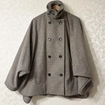 Heather 울리테크 2WAY 미들 케이프 코트