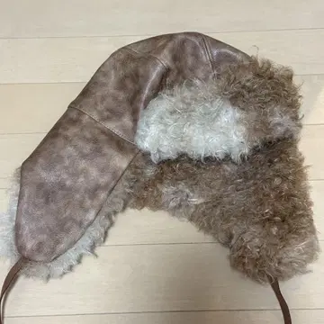 브라운 플라이트 캡 귀도리 포함