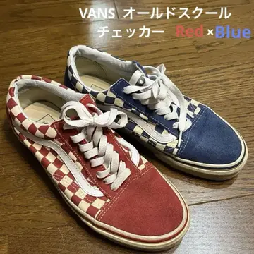 Vans 올드스쿨 체커 패턴 레드/블루