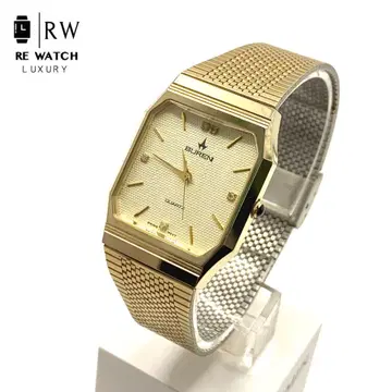 7-4052 BUREN BU-9002M 골드 메쉬 손목시계